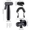 Black Stainless Steel Handheld Bidet Sprayer Set for Toilet Premium Pressurized Bathroom Shower Head with Spring Hose & Valve