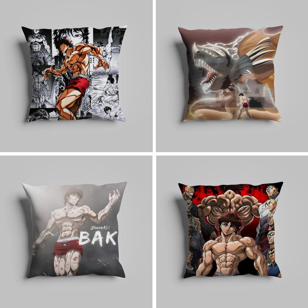 Pillow Case luxurious home office, sofa decorative Multi sized car seat cushions, pillowcases B-Baki the G-Grappler