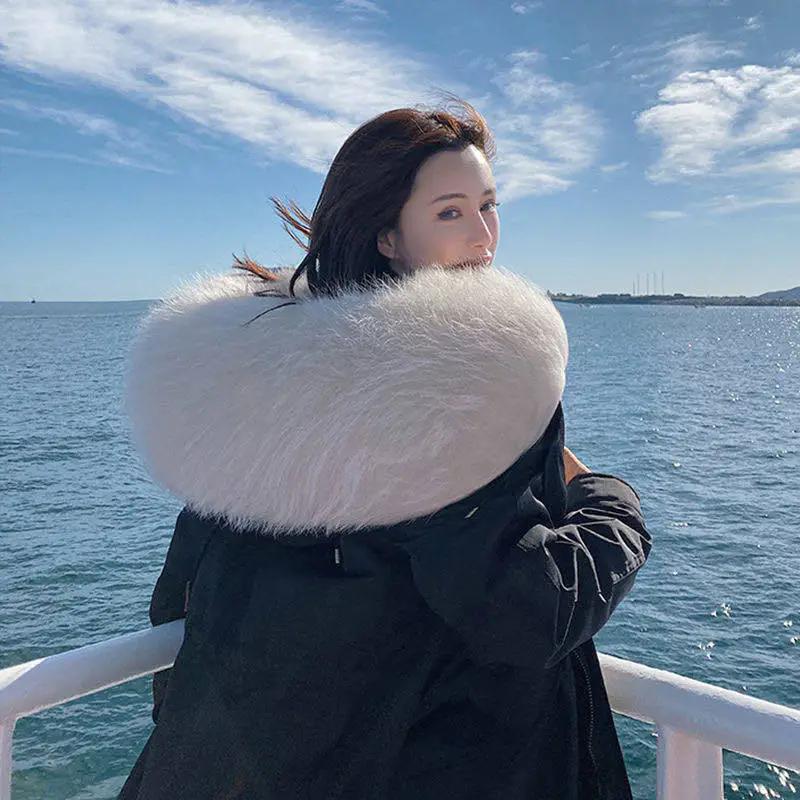 WTEMPO Autumn Winter Women Loose Detachable Faux Fur Lining Coats Large Size Solid Color Casual Hooded Jackets Women's Warm Long Parkas