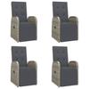Vidaxl 5-Cz. Garden Furniture Set With Cushions, Grey, PE Rattan