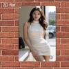 HD Metal Tin Sign Elegant Lady In White Halter Bodycon Dress Retro Wall Art D Flat Iron Painting Plaque for Home Bar Cafe Dec