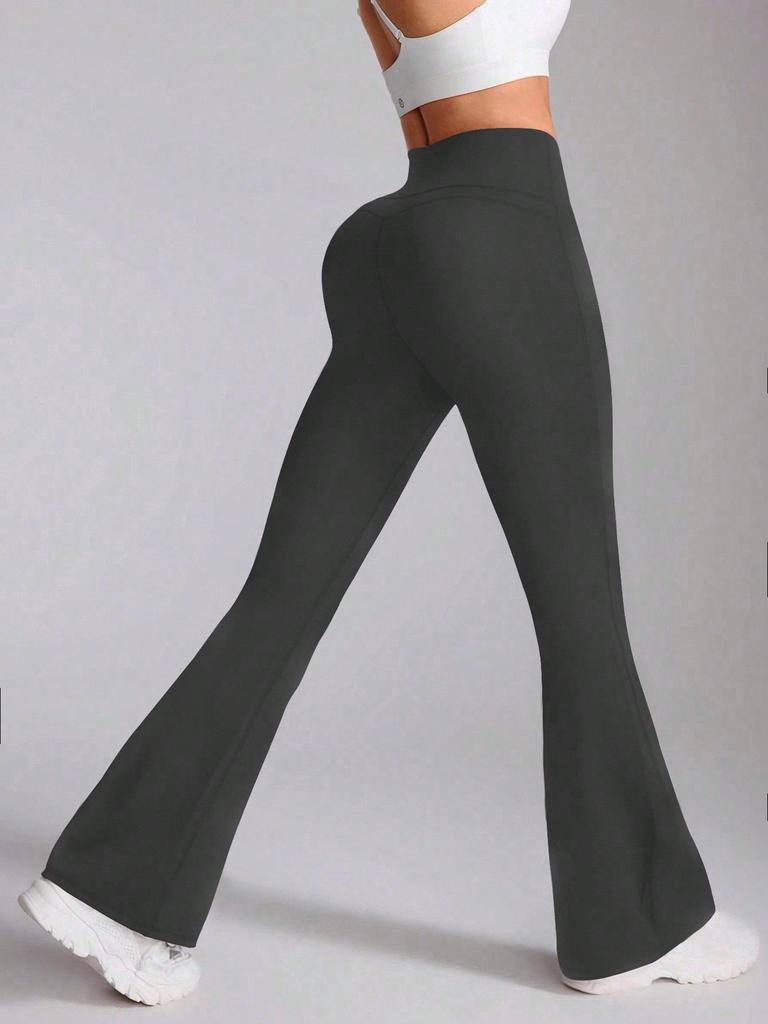 Leopard Print High-Waist Flared Yoga Pants - Wide Leg Streetwear Pilates Fitness Trousers