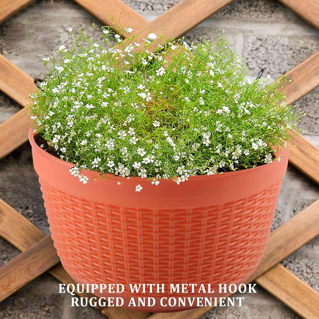 J1UL1N Flower Pots Set Of 2,Plastic Hanging Planters Outdoor For Garden Fence Patio Home Ornaments Wall Flower Holders