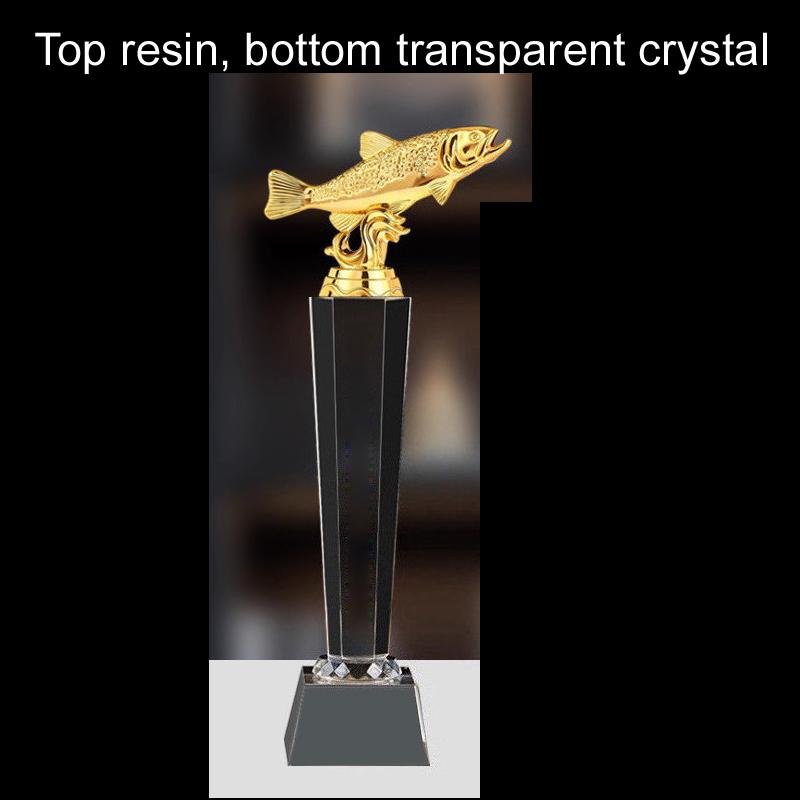 Customized Annual Fishing Competition Crystal Trophy