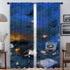 Cute Illustration Halloween Decoration Curtains Bedroom Partition Home Interior Shades Window Curtain Room Set Of 2 Made Polyester Sleeping Area Decor