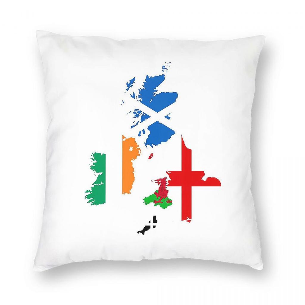 British Isles Cymru Square Pillowcase Polyester Linen Velvet Creative Zip Decor Throw Pillow Case Home Wholesale x