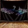 Black and White Love Hands Tapestry Space Stars Galaxy Tapestry Wall Hanging Romantic Art Home Decor for Bedroom Living Room