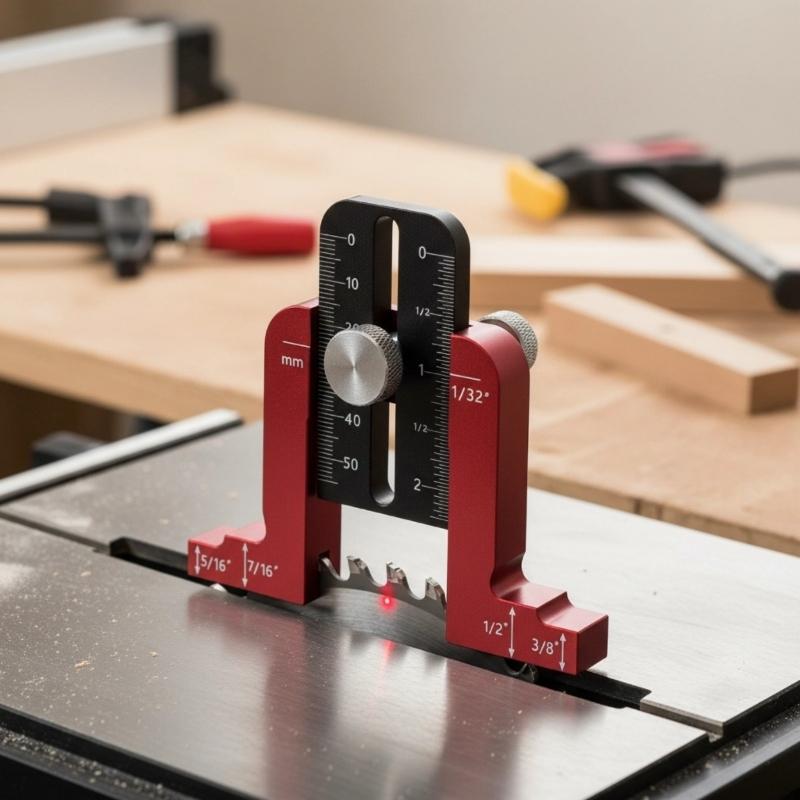 Adjustable Measuring Tool For Woodworking Projects Aluminum Height Depth Gauge Ruler for Routers Rustproof