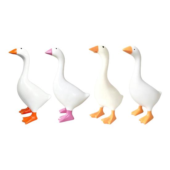 Compact Key Storage Tool Magnetic Goose Holder, Resin Statue for Entryway Decor, Cute Animal Organizer Desktop Ornament with Mouth Metal And