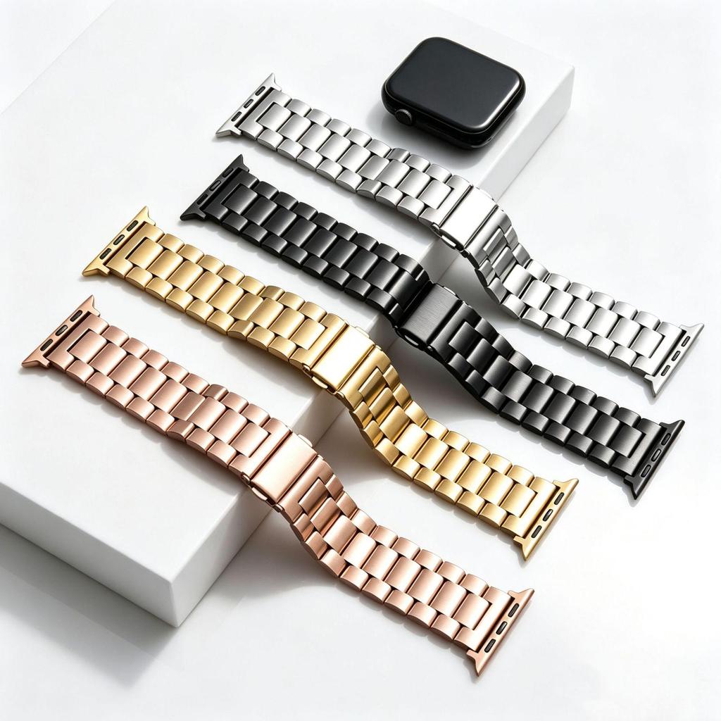 Kompatibles dreigliedriges Edelstahlarmband für Apple iWatch S10/S9 & Huawei GT6