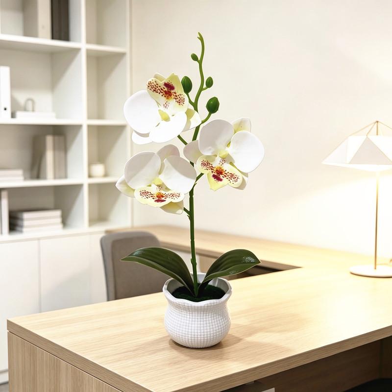 Butterfly Orchid Artificial Flower Pot For Wedding Decor And Home Interior Display