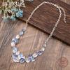 New pendant colored flower alloy necklace petal shape dripping oil women's versatile item