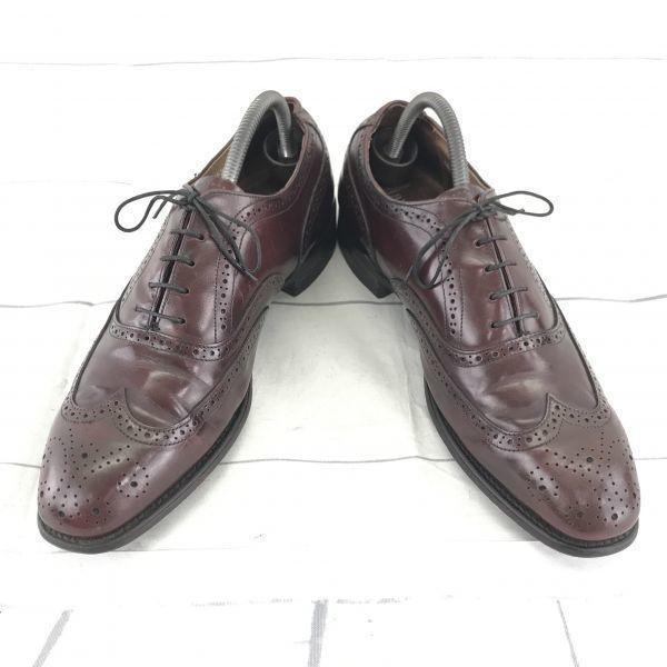 80s USA Vintage Bostonian Mansfield Goodyear Full Brogue Wing Tip 10D/B 27.5 Burgundy(USED)