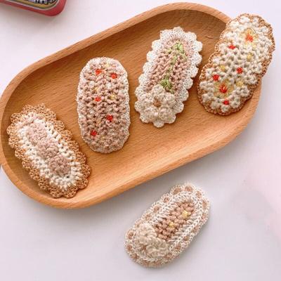 Forcine per capelli in pizzo lavorato a maglia in lana per ragazze, donne, bambini, copricapi per bambini, fermagli per capelli alla moda carini, accessori per capelli