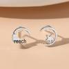 Eco-friendly Star and Moon Alloy Stud Earrings for Women – Light Luxury Trendy Summer Style