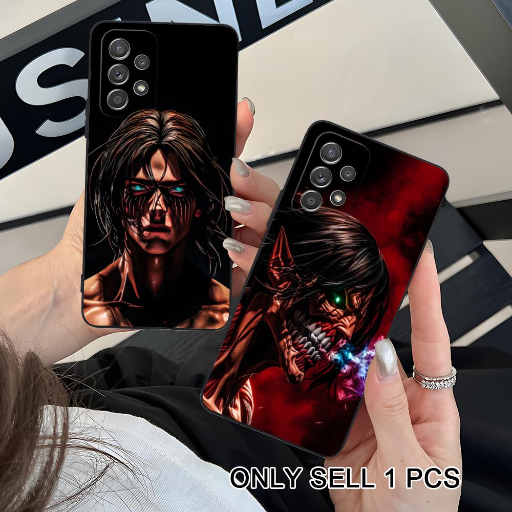 AOT Eren Yeager Matte TPU Mobile Phone Case for Samsung Galaxy A56 55 54 53 52 51 36 35 34 23 16 15 5G Colorful Cover