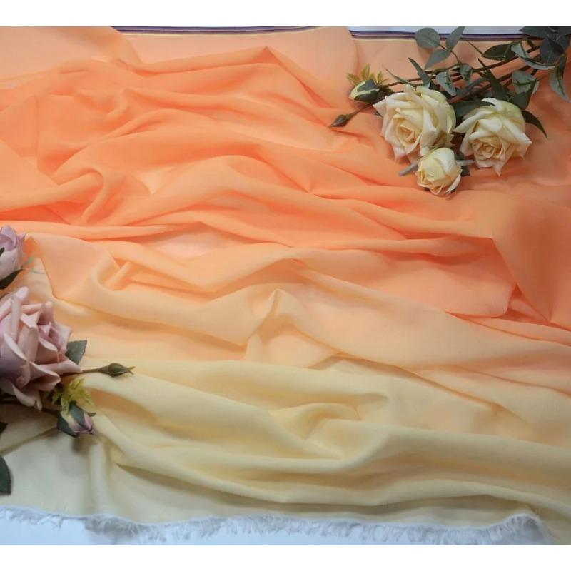 Gradient Color Organza Tulle Fabric 100D Chiffon Fabric for Diy Ancient Style Hanfu Dress Stage Dance Costume Drape Decor Craft