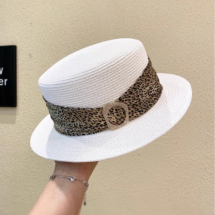

Британская ретро соломенная шляпа-цилиндр с короткими полями, женская весенне-летняя шляпа от солнца для путешествий с плоским верхом, модная шляпа от солнца с темпераментом Adjustable белый