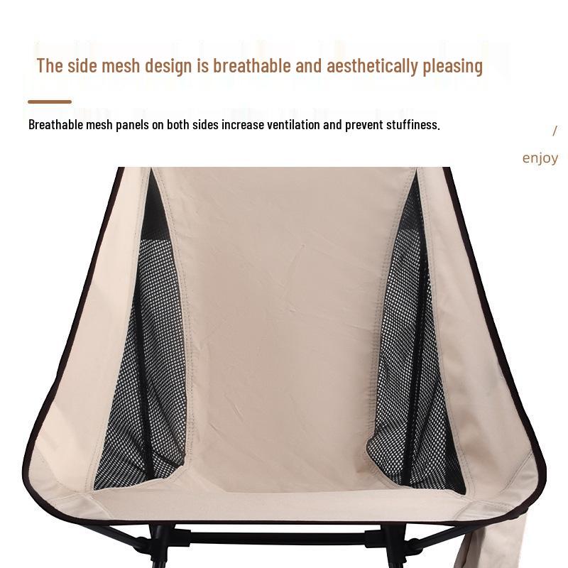 2026 Lightweight Portable Folding Moon Chair with Backrest for Outdoor Camping and Fishing