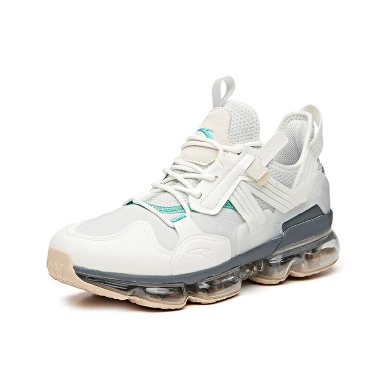 New Anta Cushioning Abrasion Resistant Coverage Support Rebound Low Top Running Shoes Men's White Gray 912035556-13