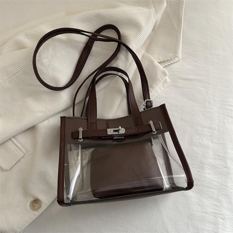 

Популярная прозрачная сумка для женщин 2025 года, новая универсальная сумка-мессенджер, супер-пожарная, нишевая, портативная сумка для детей и мам