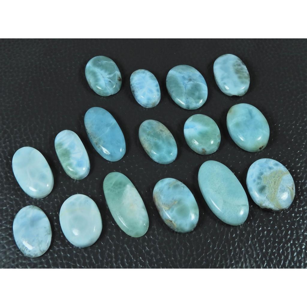 12X16-13X25MM Natural Larimar Pectolite Oval Cabochon Gemstone 16Pcs Lot C-4016