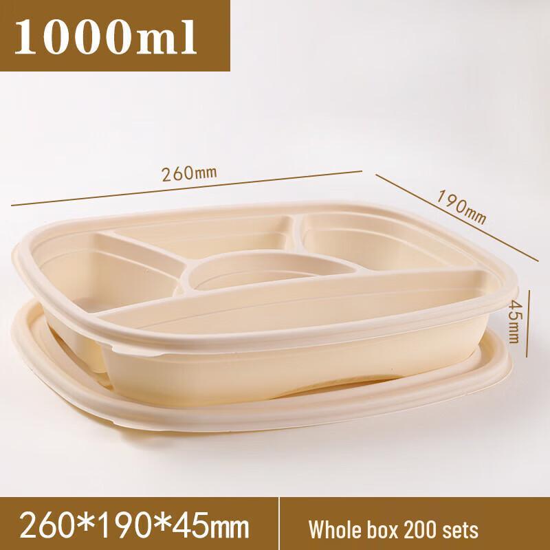 Zebian Corn Starch Disposable Bento Boxes