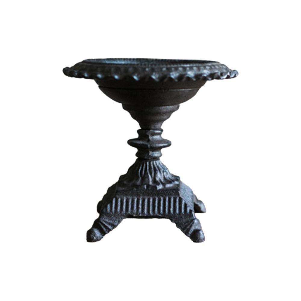 5.12in Vintage Pillar Candle Stand Iron Ornate Iron Candlestick  Fireplace Mantel Decor