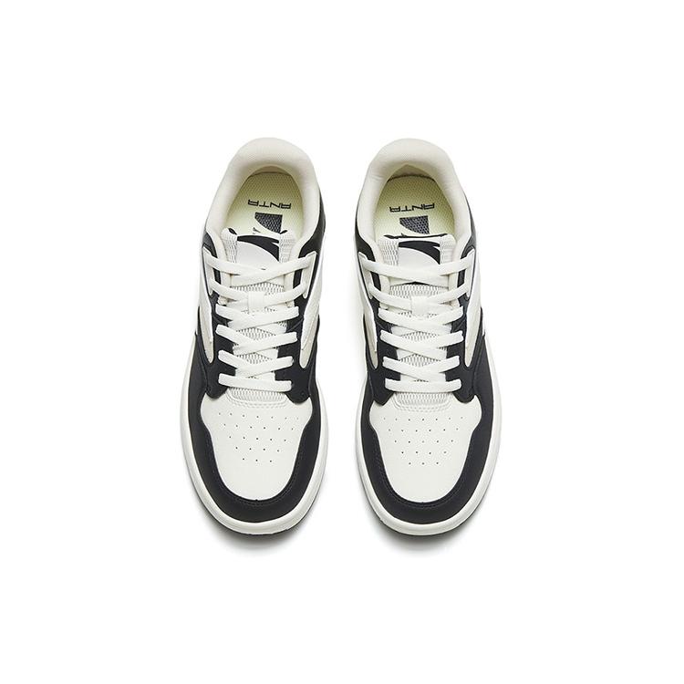 New Anta Life Collection Anti Slip Wear Resistant Low Top Skateboard Shoes Women's White Black Gray 122258068-2