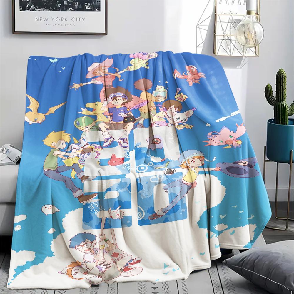 

Digimon Love pattern Flannel Blanket, High quality Comfortable for All Seasons, Home Decor, Warmth and Comfort, Perfect for Gifts. 80cm x 120cm