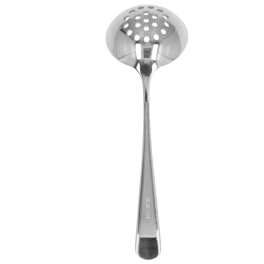 304 Stainless Steel Long Handle Ladle Spoon Thicken Hot Pot Soup Spoon Kitchen Cooking ToolSilver Colander