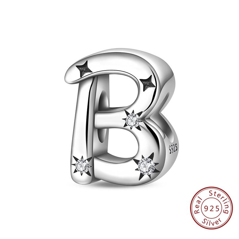 Classic Copper 26 Letters A-Z Alphabet Charms Stars Letter Beads Fit Bracelet Diy Charm For Woman Jewelry Making