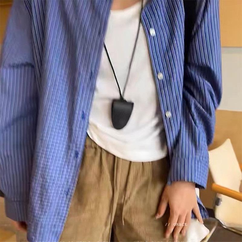 Leather long necklace Korean ins bag pendant accessories women's halterneck portable glasses bag niche design fashion