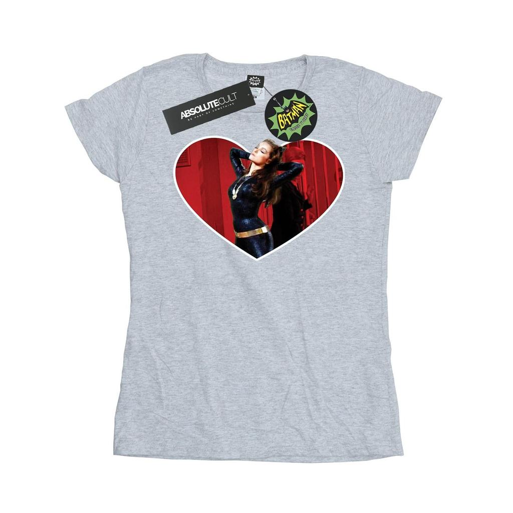 DC Comics Womens/Ladies Batman TV Series Catwoman Heart Cotton T-Shirt