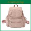 Solid Color Unisex Backpack With Laptop Pocket For Student Schoolbag Commuter