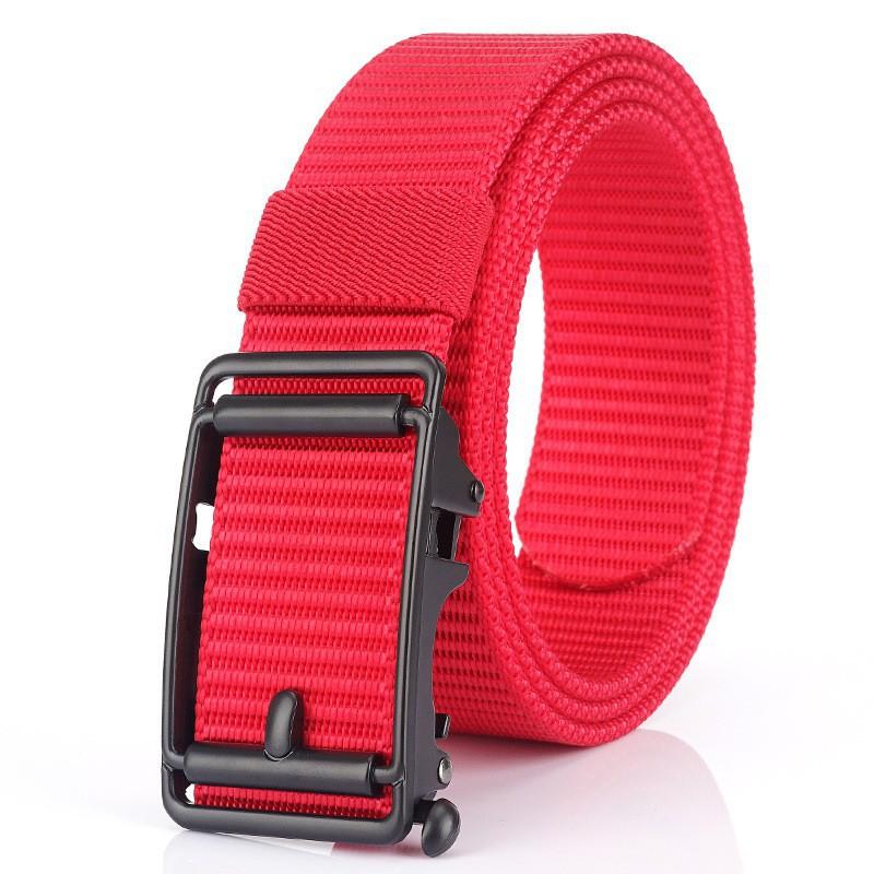 2020 3.5CM Automatic Buckle Nylon Belt Casual Business Canvas Men's Pants