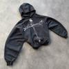 Creative Graphic Print Hip Hop Hoodie Y2K Loose Fit Casual Long Sleeve Sweatshirt