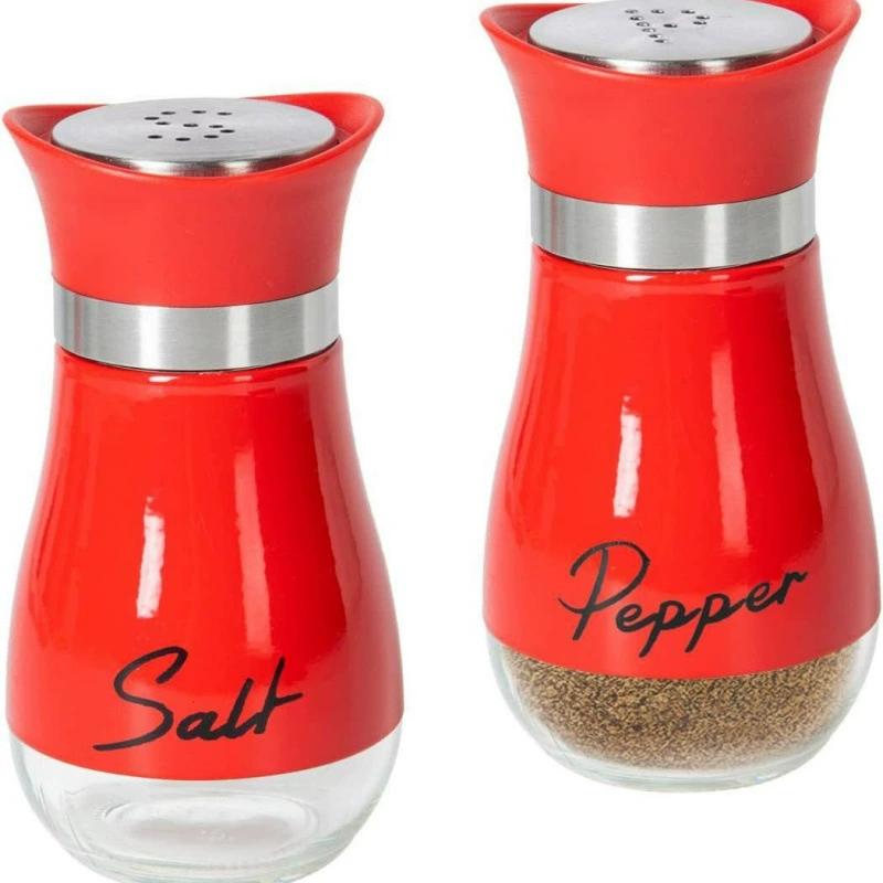 Juego de salero y pimentero rellenables de acero inoxidable, 2 unidades, recipiente para especias para el hogar, restaurante, picnic, accesorios de cocina