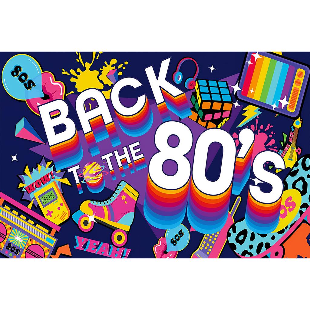 80er 90er Kulisse Partydekorationen Retro Hängendes Banner Zurück in die 80er 90er Hip Hop Graffiti Wand Fotokulisse Foto