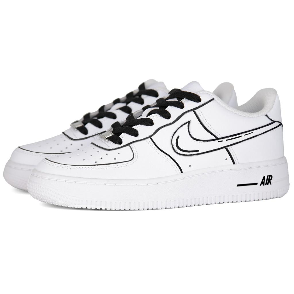 Nike Air Force 1 White Air Force 1, Anime Minimalist Style Abrasion Resistant Low Top Skateboard Shoes Unisex CW2288-111(Team562-)