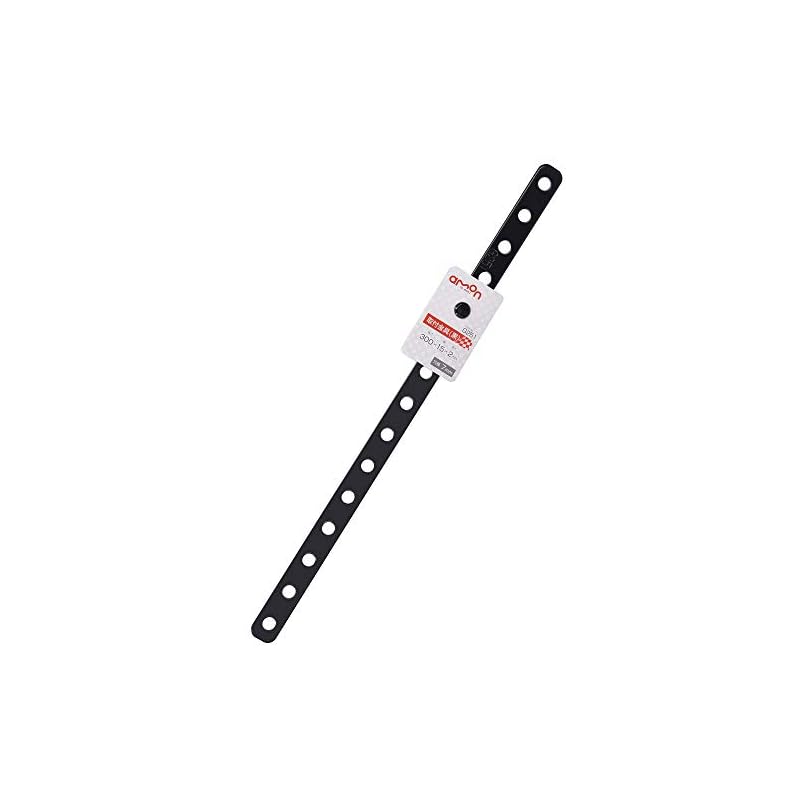 Amon Mounting Bracket, Black, 7mm Hole Diameter, 15 X 300mm, Also Suitable for Motorcycle Accessory Mounting Brackets, G251