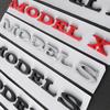 3D ABS Silver Red Black Logo Model Y X S Emblem Letters Nameplate Car Rear Trunk Badge Decal For Tesla Accessories