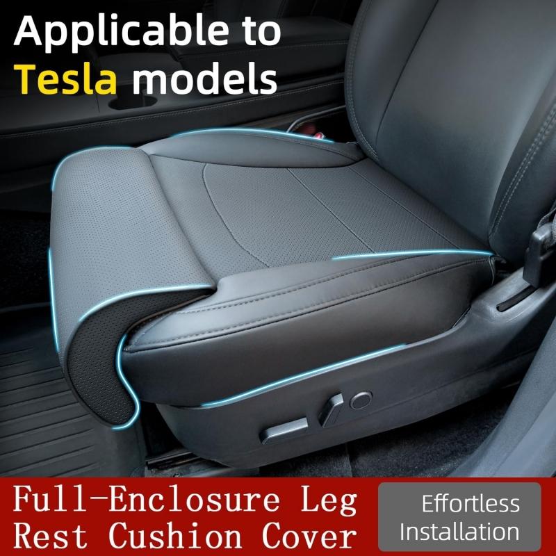 All-inclusive Autositzbezug für Tesla Model Y Juniper/Model 3 Highland PU-Leder Autositzpolster und Verlängerung Beinpolster
