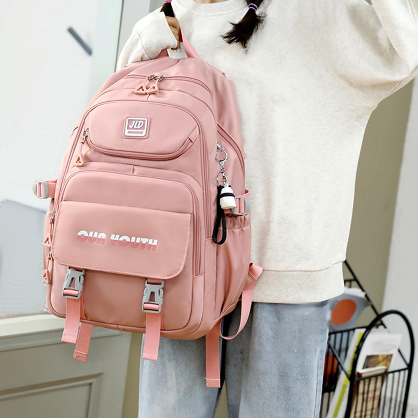 

Рюкзаки для девочек, повседневный рюкзак, прочный простой модный рюкзак большой вместимости розовый