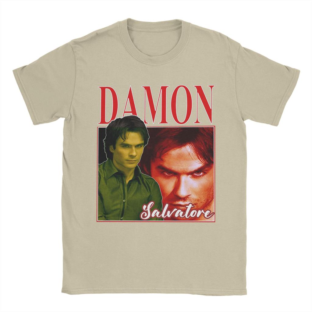 Unisex s Damon Salvatore T Shirts The Vampire Diaries Ian Somerhalder 100 Cotton Clothing Short Sleeve Round Collar Tees TShirts