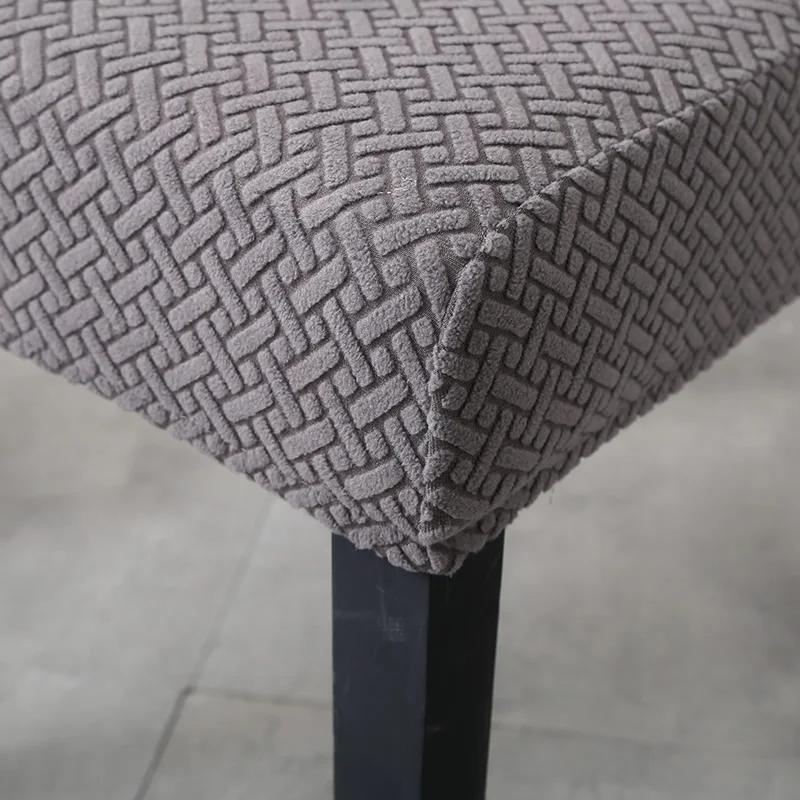Elastic Dining Chair Cover Stretch Thick Jacquard Kitchen Chair Covers Slipcover For Dining Kitchen Hotel Wedding Banquet