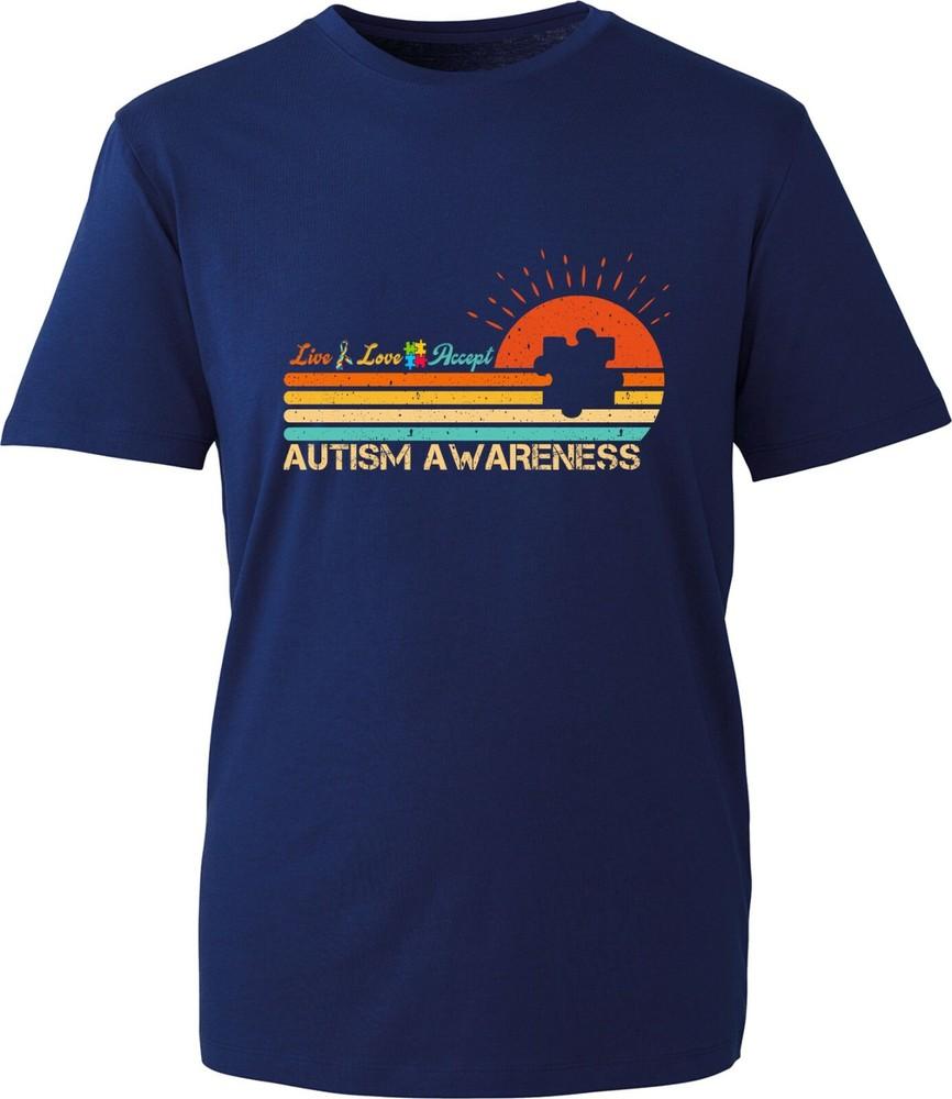 Live Love Accept Autism Awareness TShirt Vintage Autism Quote Puzzle Pieces Top S