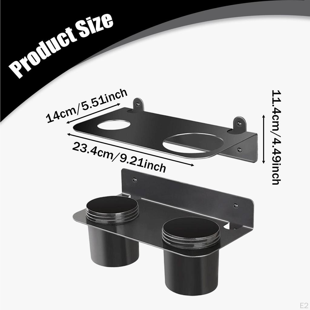 Oil Double Funnel Holder Wall Mount Heavy Duty with Screws Removable Drip Cups Fluid Drain