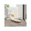 Chaise longue de jardin - MUVOE - Wellness - Beige - Toit solaire réglable - Pliable