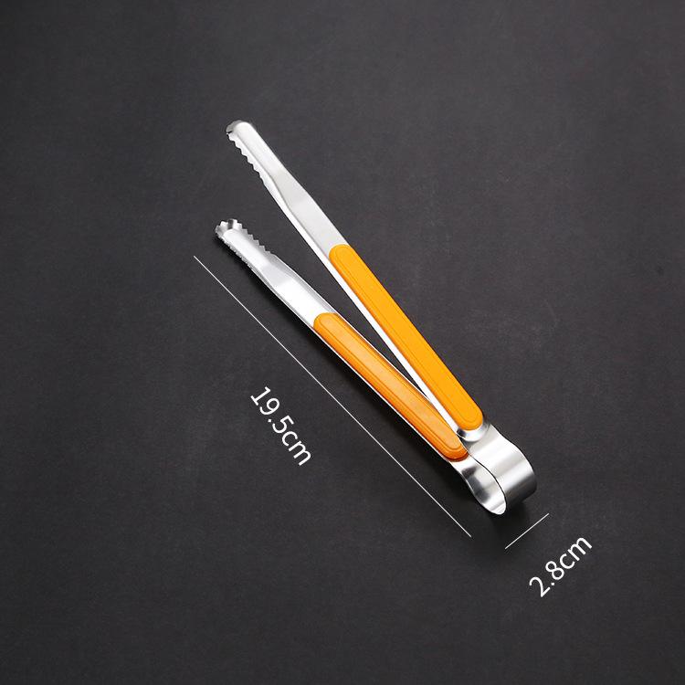 Stainless Steel Food Clip BBQ Steak Bread Salad Picnic Silicone Non-slip Handle Tong Party Portable Kitchen Cooking Baking Tools